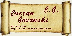 Cvetan Gavanski vizit kartica